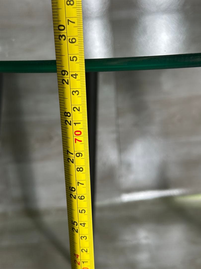 丸テーブル オシャレ 強化ガラス テーブル ラクラク組立 新品 未使用品