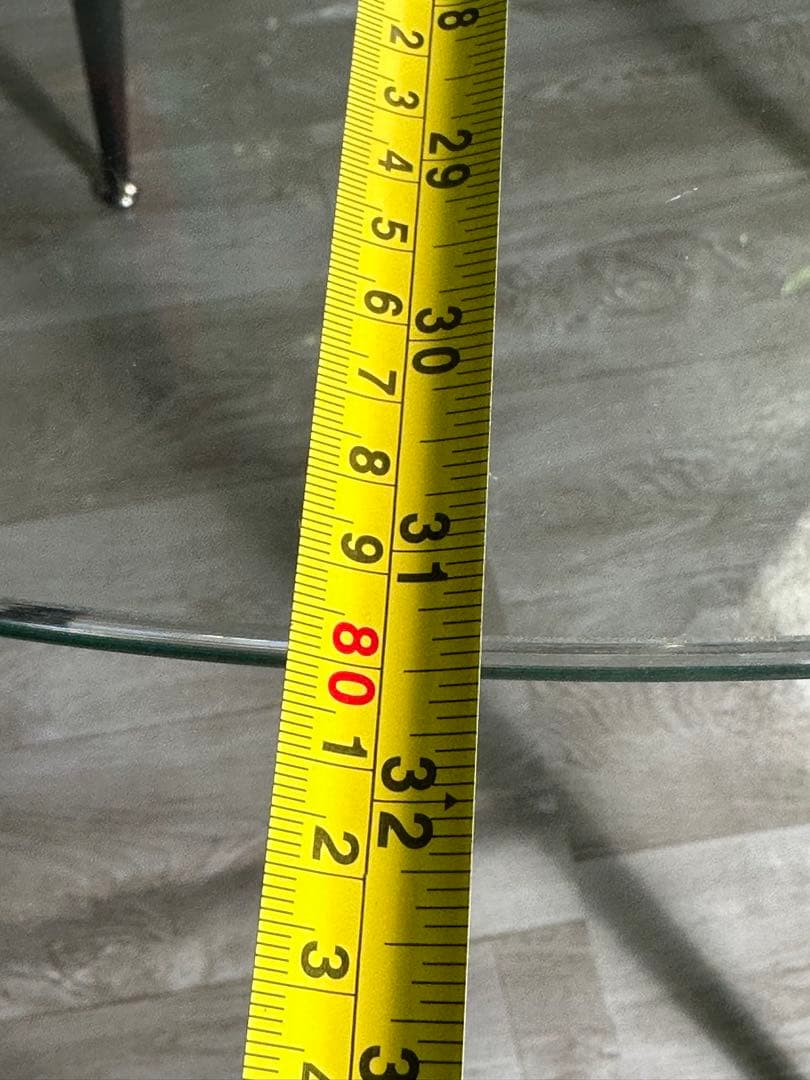 丸テーブル オシャレ 強化ガラス テーブル ラクラク組立 新品 未使用品