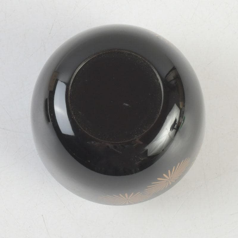 茶道具　中村湖彩作　朝顔蒔絵　中棗　共布共箱　V　9288