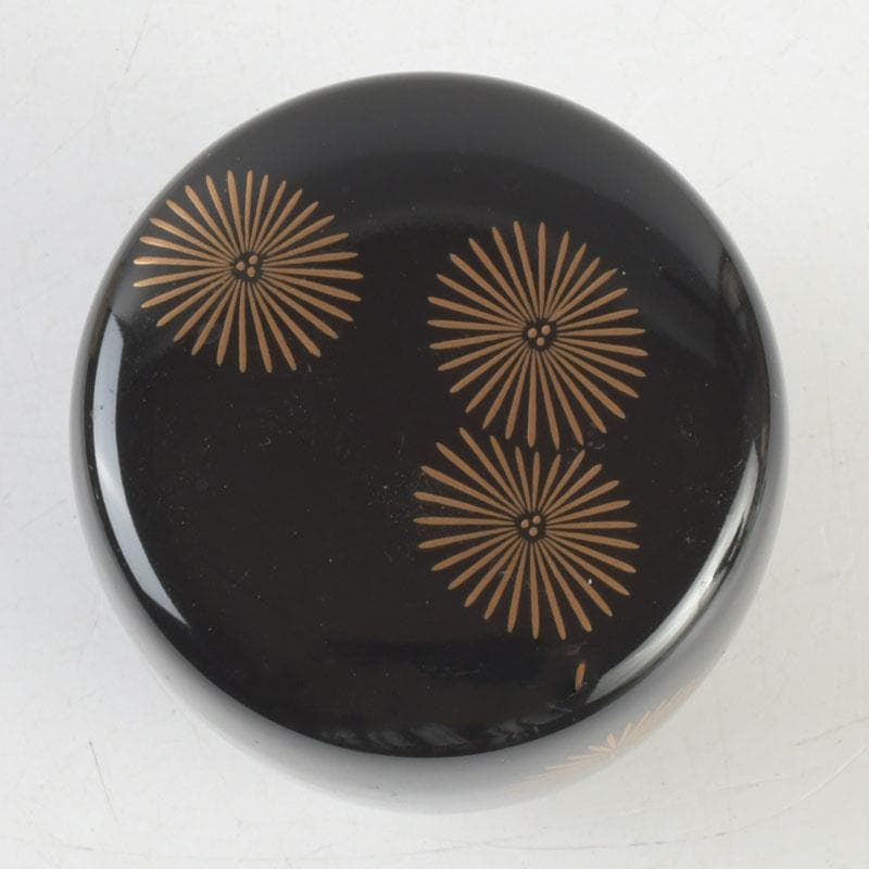 茶道具　中村湖彩作　朝顔蒔絵　中棗　共布共箱　V　9288