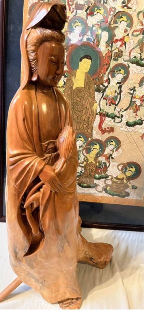 開運！特大一刀掘り　観音菩薩像