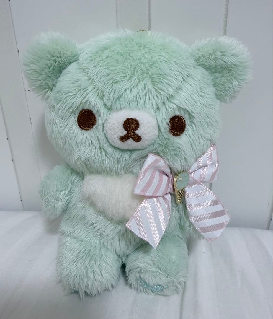 コリラックマとチャイロイコグマのハッピーアイスクリーム　ぶらさげぬいぐるみ 緑
