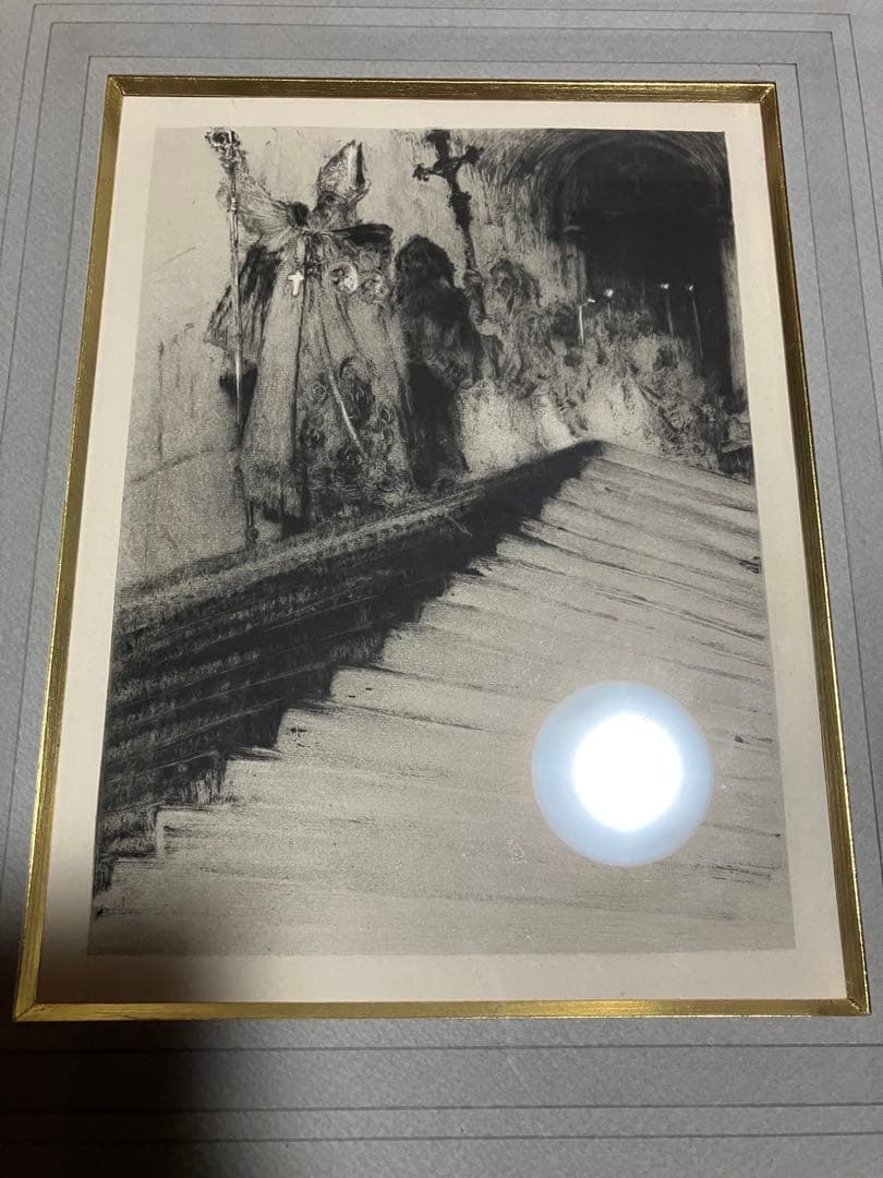 ルイ・イカール　「聖女の守り神　18」銅版画　額装　箱有