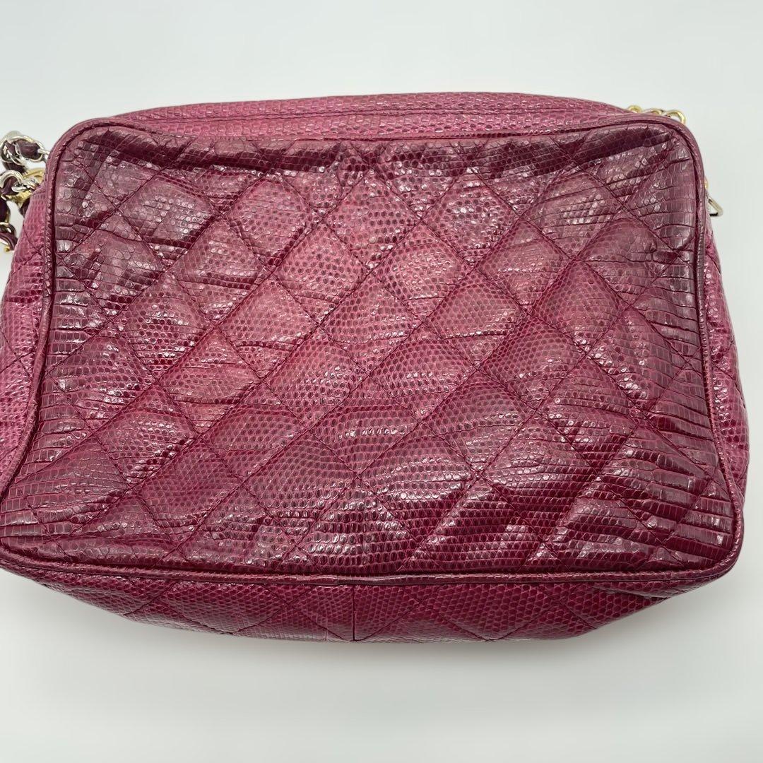CHANEL シャネル リザード　チェーン　ショルダーバッグ マトラッセル