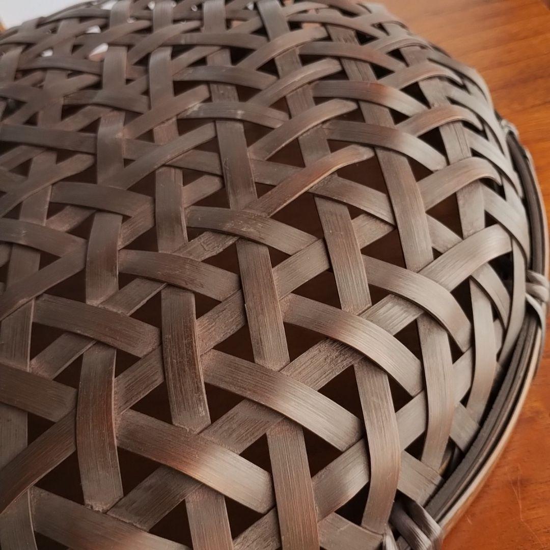 土佐の虎斑竹 かご 竹籠 竹細工 漆塗り 日本製 亀甲盛り籠