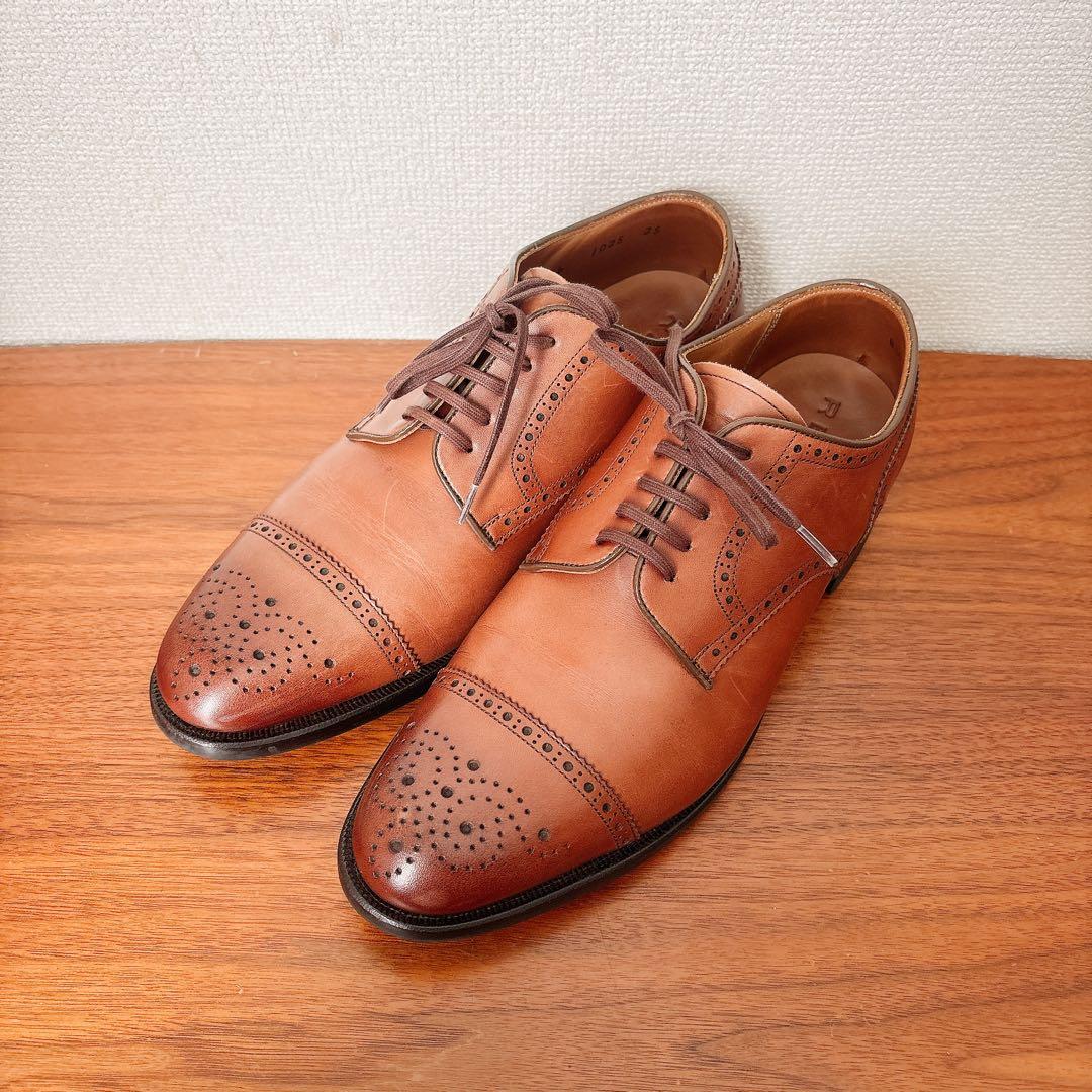 美品 REGAL 外羽根 メダリオン ストレートチップ ブラウン 25㎝