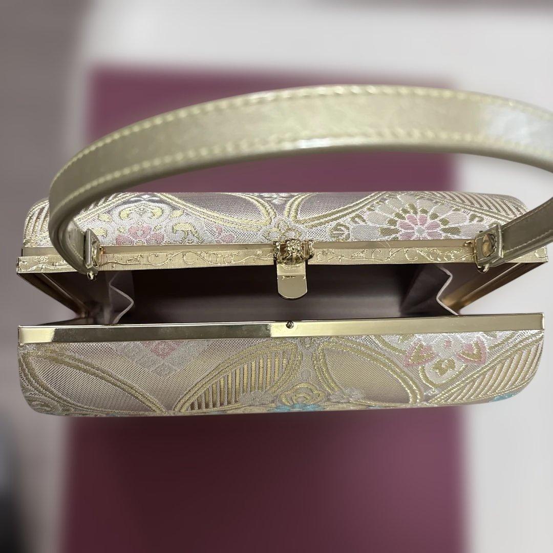 土日限定価格　ゴールド 花柄　和装用バッグと草履セット