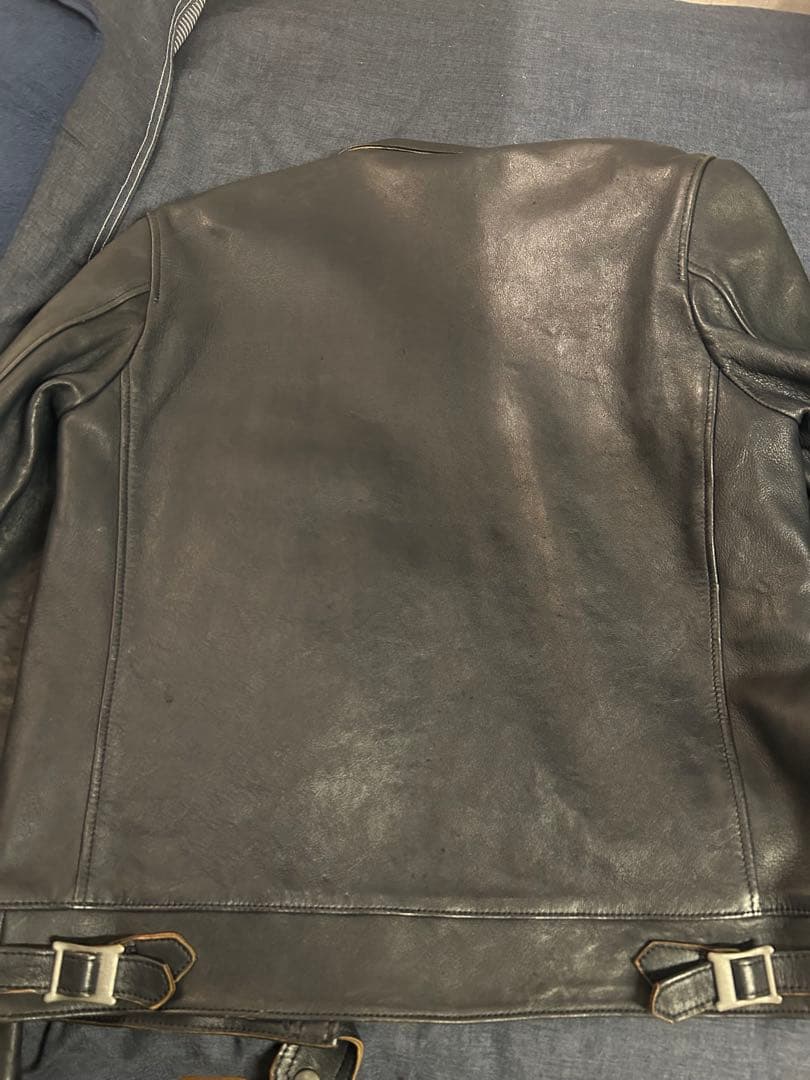 アディクトクローズ　シングルライダースジャケット 38 ネイビー