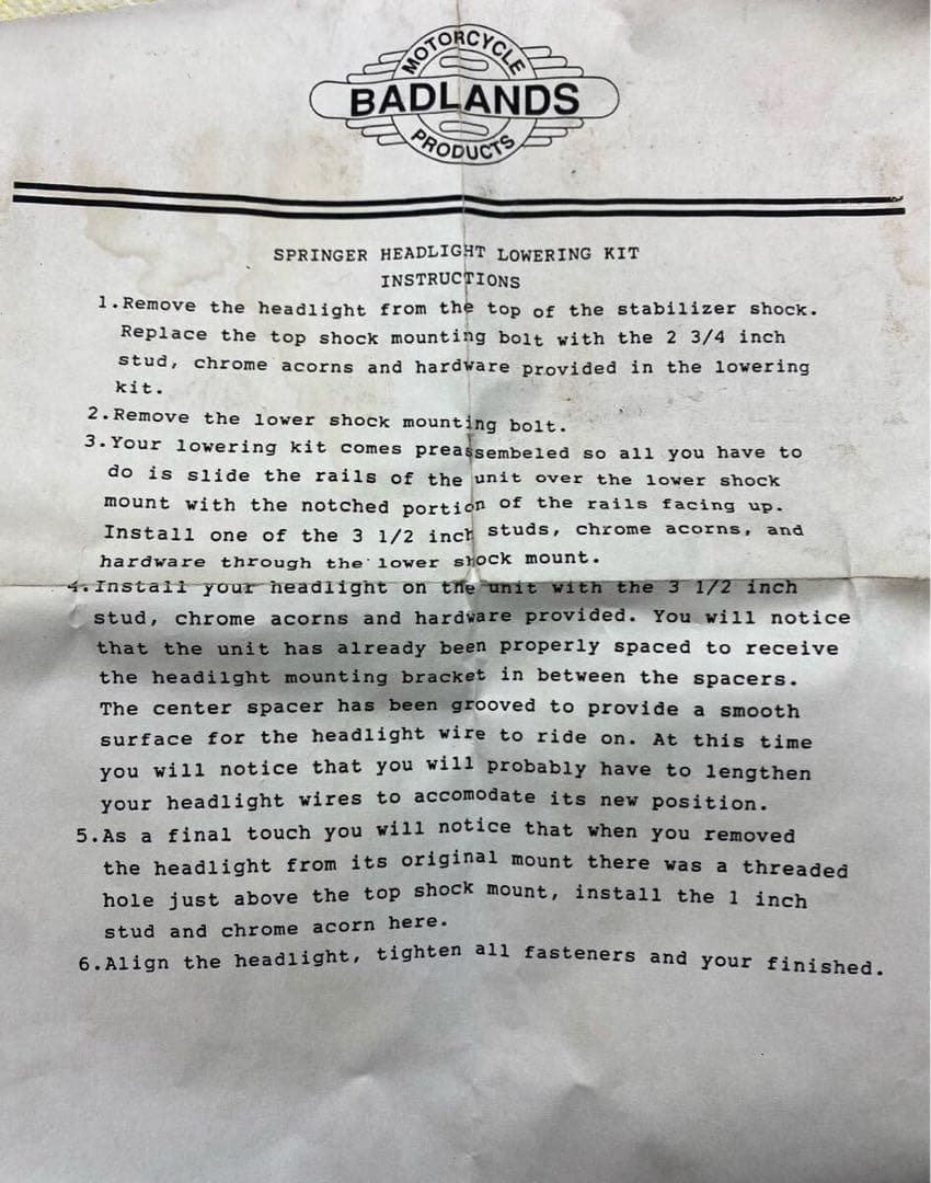 ハーレー FXSTS FLSTS スプリンガー ヘッドライト ステー 激レア