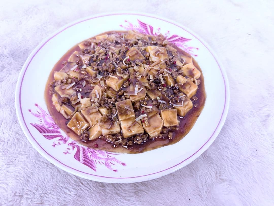 ☆食品サンプル 麻婆豆腐 直径約26.5cm リアル再現 中華料理ディスプレイ用