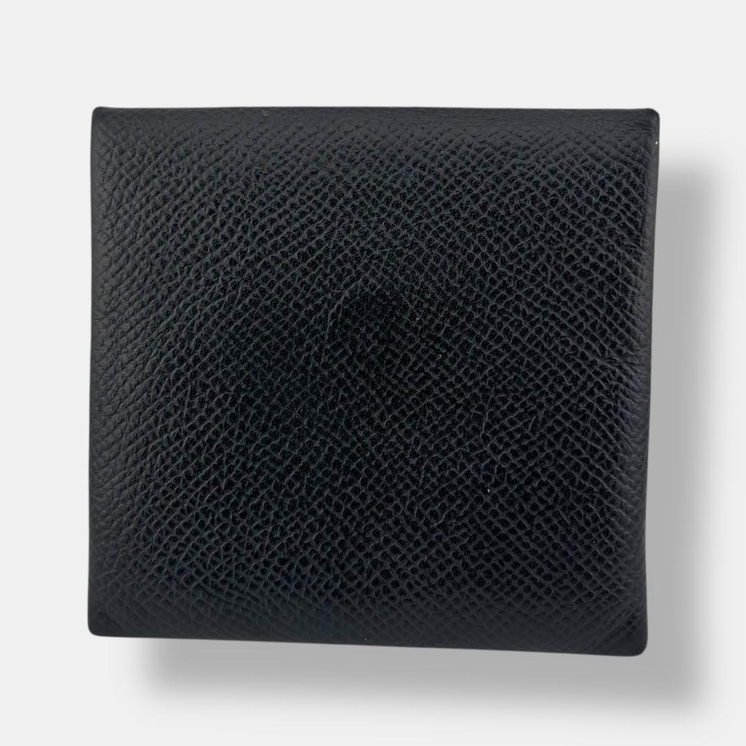 美品 エルメス バスティア ケース ブラック レザー T刻印 箱付き