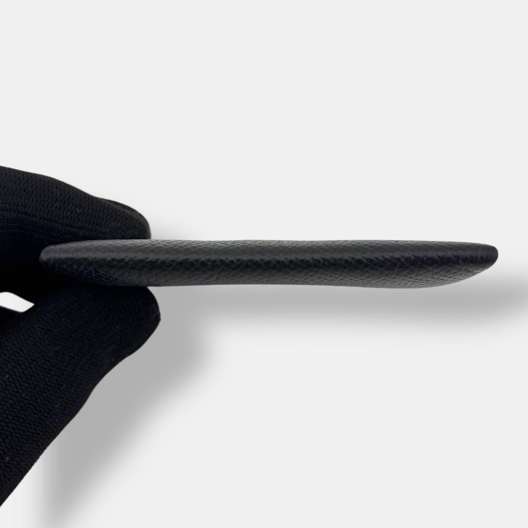 美品 エルメス バスティア ケース ブラック レザー T刻印 箱付き