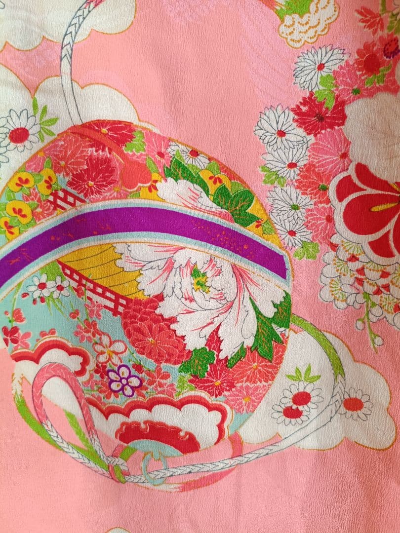 アンティークくすみピンクの着物単品