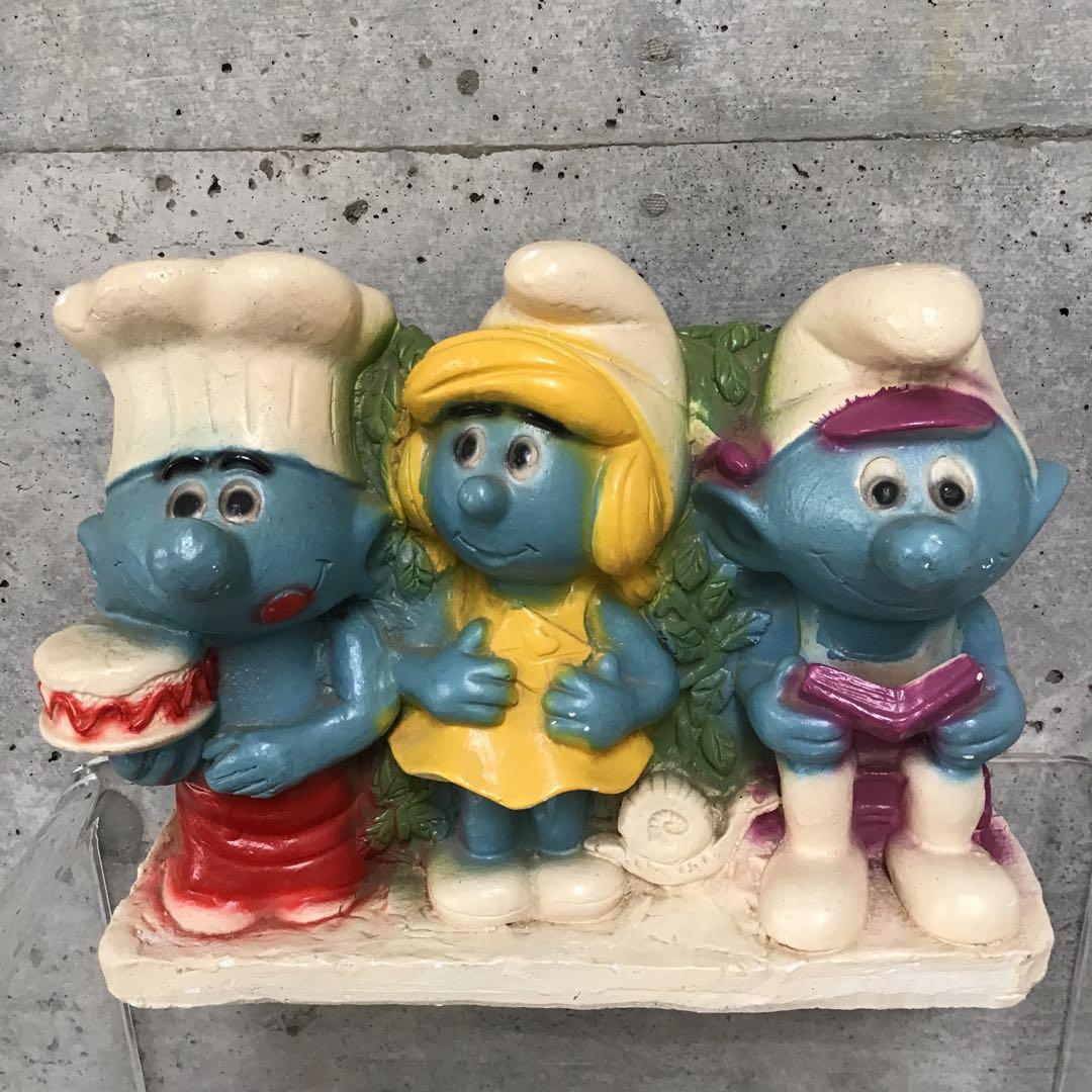 スマーフ ビンテージ 飾り 置物 貯金箱 陶器製