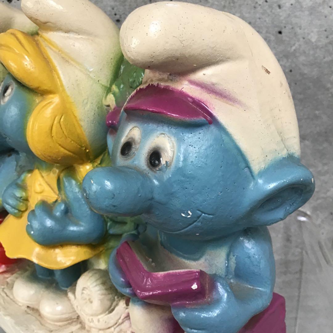 スマーフ ビンテージ 飾り 置物 貯金箱 陶器製