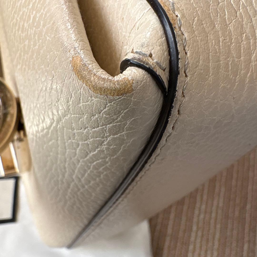 ✈*様 GUCCI ベージュ レザー ショルダーバッグ