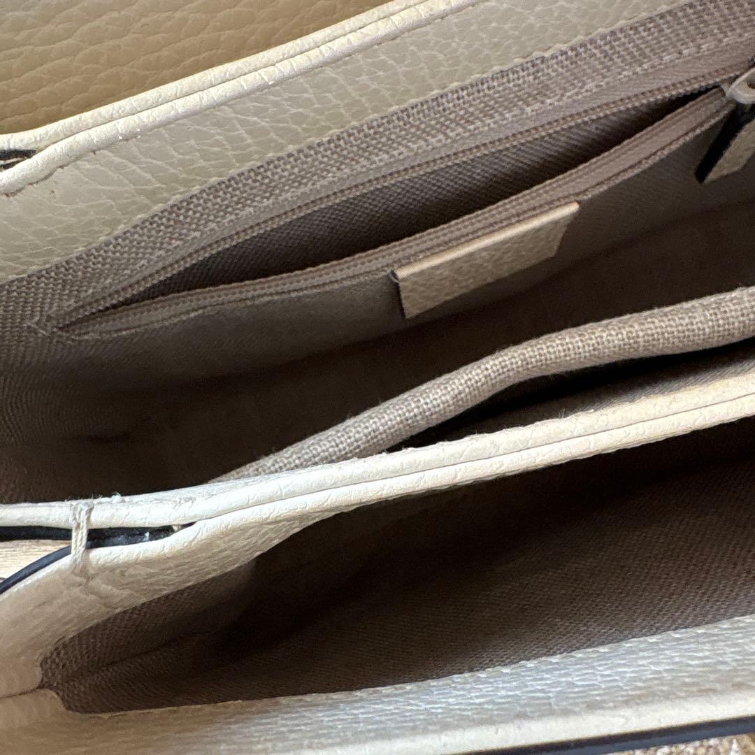 ✈*様 GUCCI ベージュ レザー ショルダーバッグ