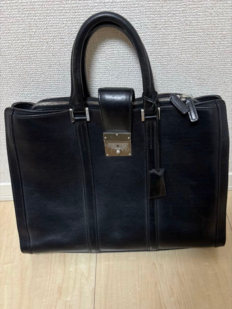 万双　ブライドル　シングル天ファスナー　黒　ブリーフケース　ビジネスバッグ