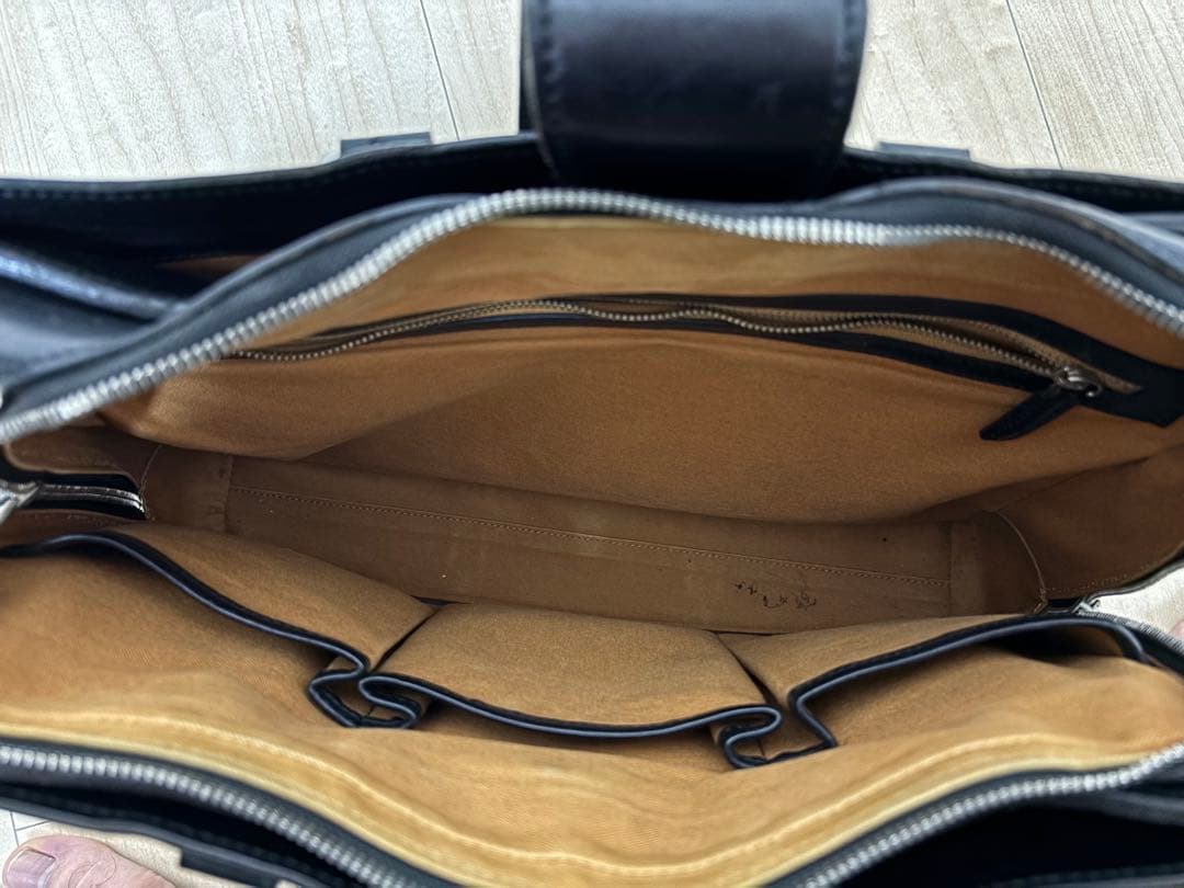 万双　ブライドル　シングル天ファスナー　黒　ブリーフケース　ビジネスバッグ