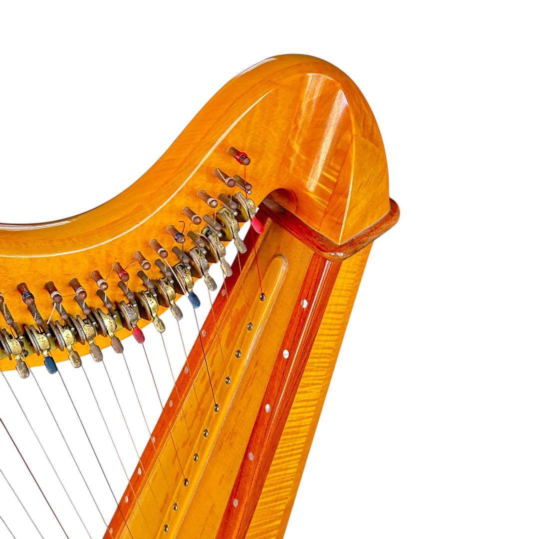 青山ハープ AOYAMA 140D 36弦　アイリッシュハープ　レバー　虎杢