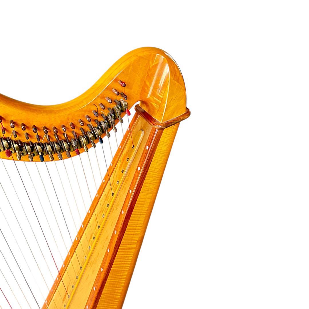 青山ハープ AOYAMA 140D 36弦　アイリッシュハープ　レバー　虎杢