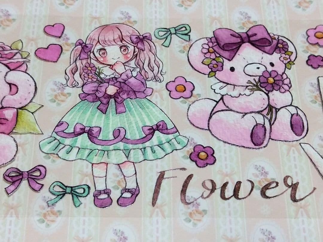 J514＃春之小熊(PET)能猫日记切り売り海外人物マステ女の子