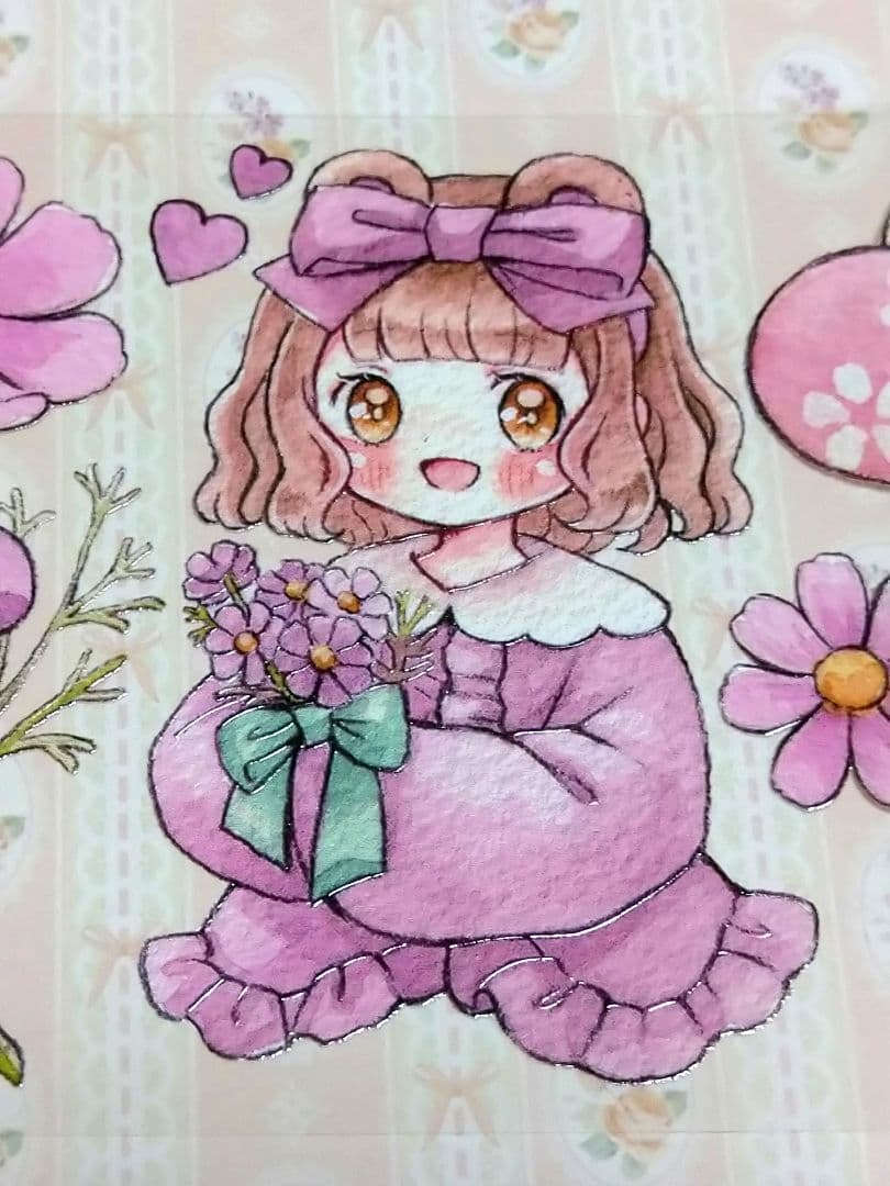 J514＃春之小熊(PET)能猫日记切り売り海外人物マステ女の子