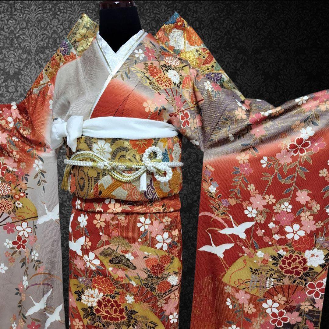 ☆さと☆SALE中☆振袖フルセット(7点)・金彩加工・金駒刺繍・共八掛