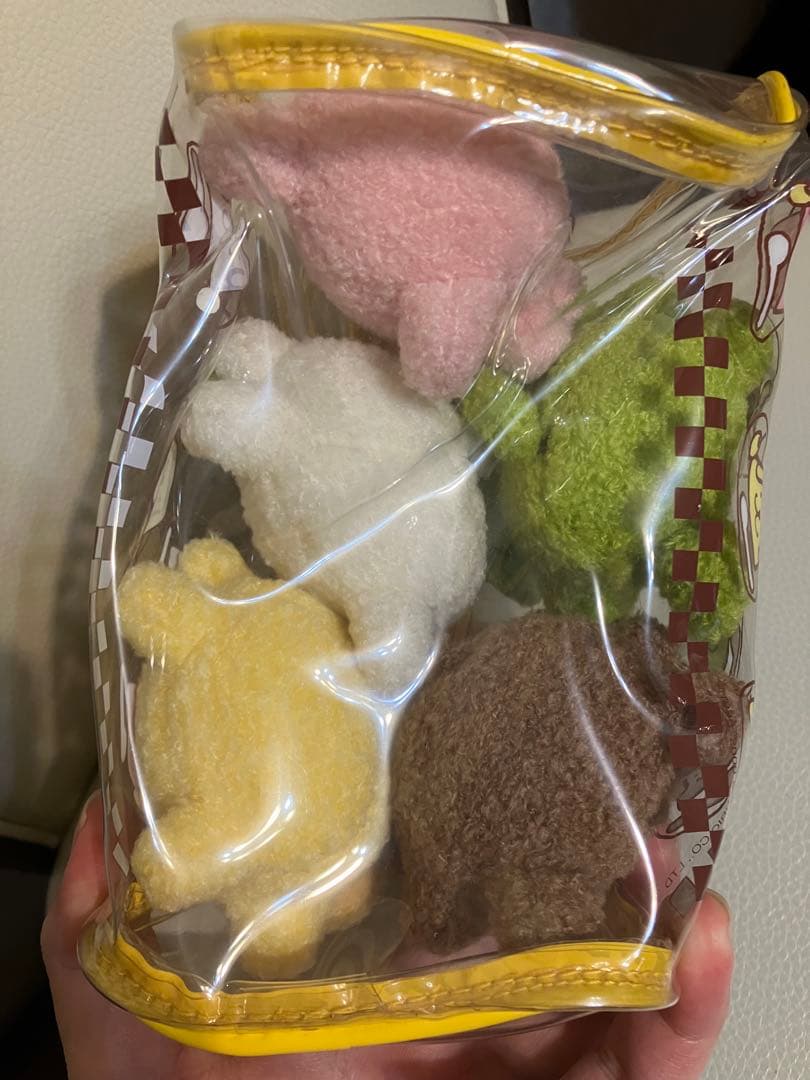 ポムポムプリン　ぬいぐるみセット　ビニールポーチ付き