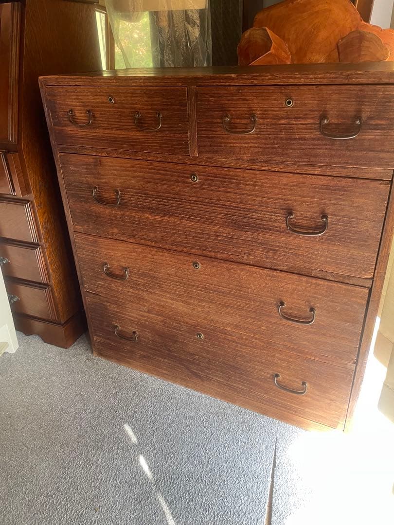 高級桐箪笥 昭和レトロ 5段 チェスト 和家具 ビンテージ