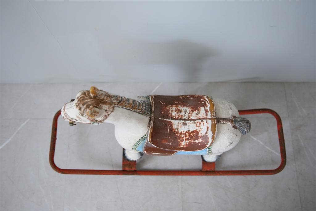 英国アンティークTriang製ロッキングホース/木馬/乗り物オブジェ(92-67