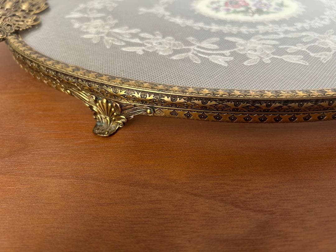 【匿名配送】ドレッシングトレイ　イギリス　アンティーク　雑貨　プチポワン