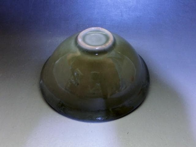 茶碗■青磁 花唐草紋唐物碗 古い青磁 平茶碗 お茶道具 古玩 時代物 骨董品■