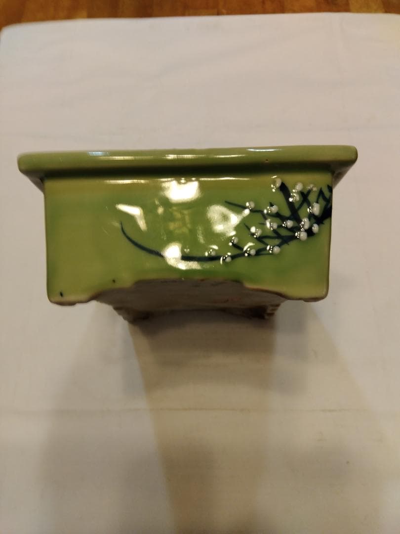 大幅値下げ、アンティーク　レトロ水盤花活け　角皿足付き