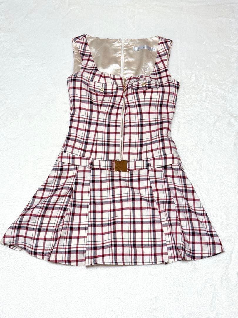 【ディアバイローブドフルール】チェックミニドレス レッド