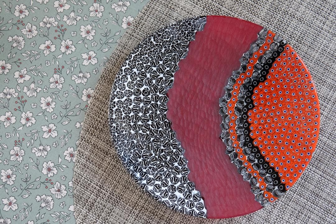 ベネチアングラス ミルフィオリ プレート ムリーニ ガラス 江波冨士子 田子美紀