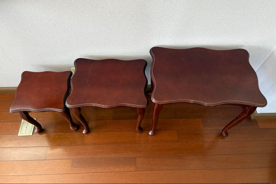 木製　ネストテーブル　入れ子　アンティーク　3個セット　まとめ売り