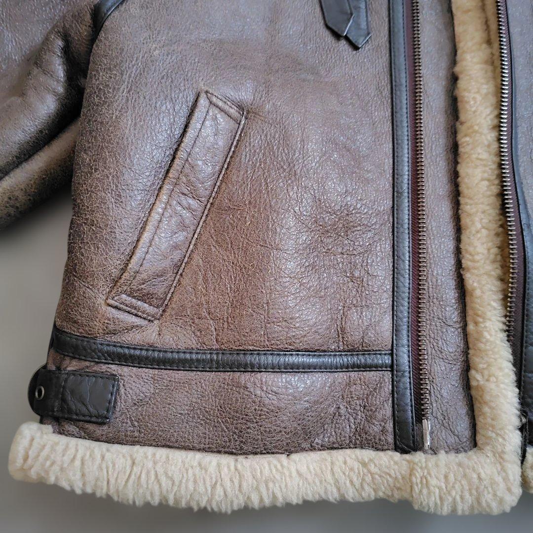 USA製 羊革 リアルムートンジャケット B3 B-3 US ARMY ワッペン