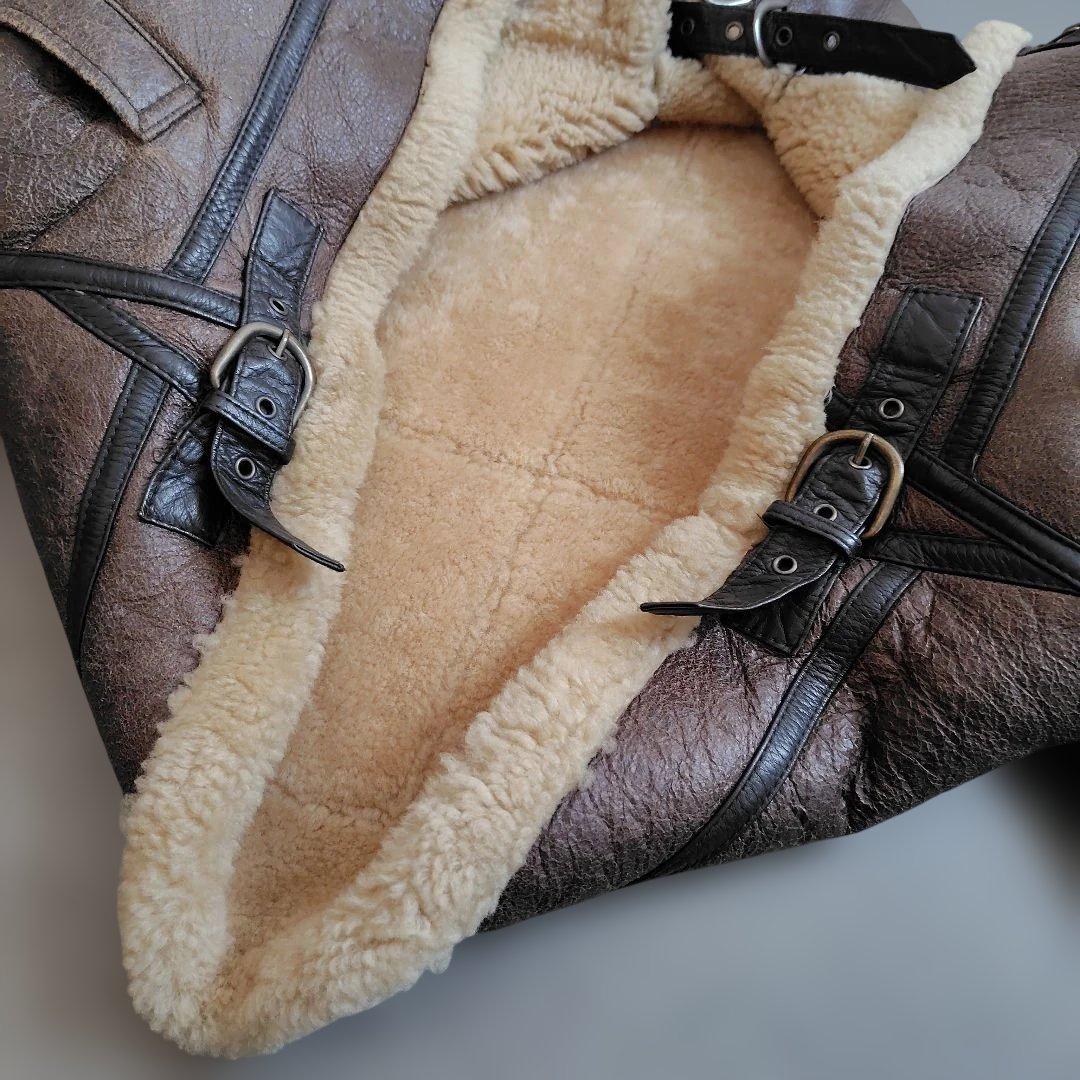 USA製 羊革 リアルムートンジャケット B3 B-3 US ARMY ワッペン