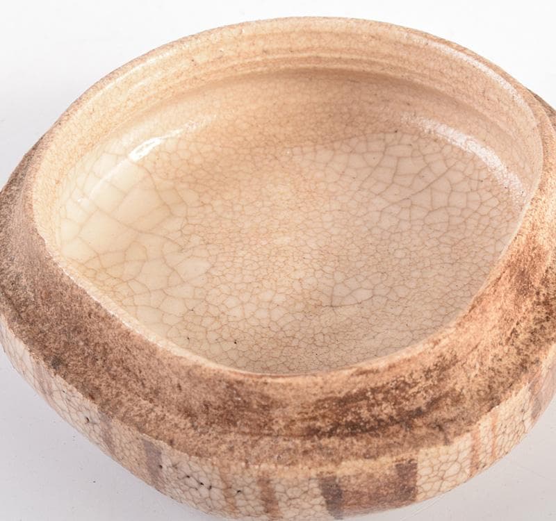 茶道具　織部焼　はじき織部　香合　極め箱　M　R4917