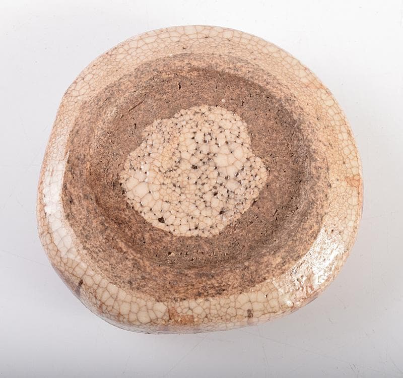 茶道具　織部焼　はじき織部　香合　極め箱　M　R4917