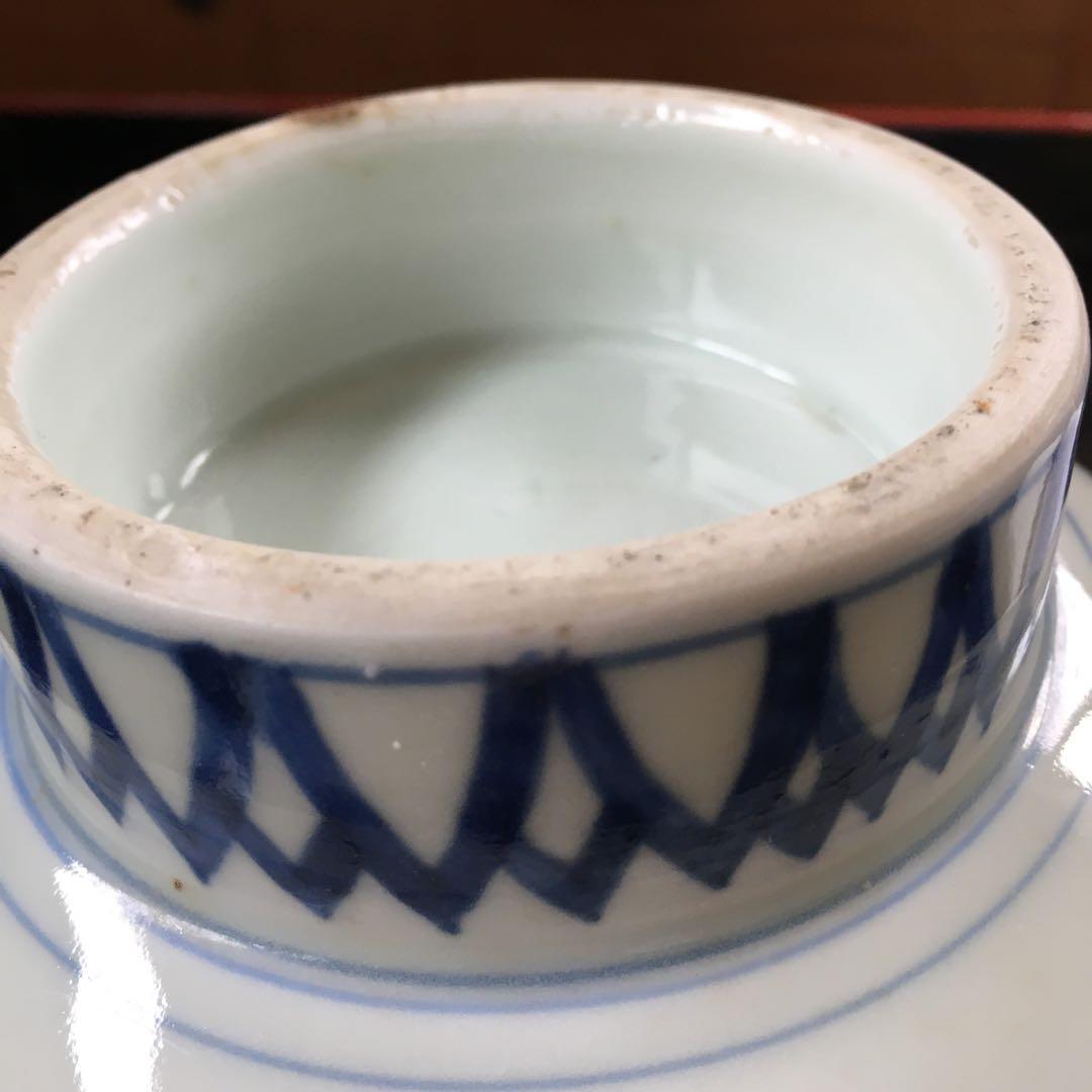 古伊万里　金彩色絵　菊唐草、瓔珞文、桃の図　三つ組鉢