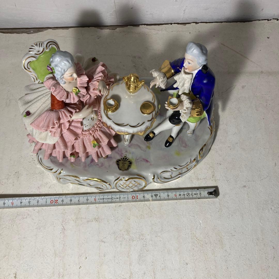 美品 ドイツ製 ドレスデン レースドール フィギュリン 磁器人形 陶人形