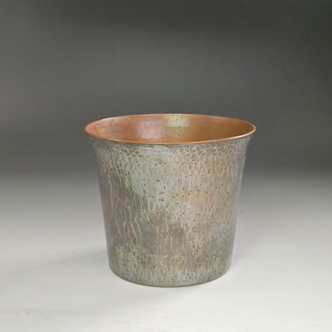 ウ285 健水『玉川堂』『銀古味　銅製健水　こぼし　共箱』茶道具