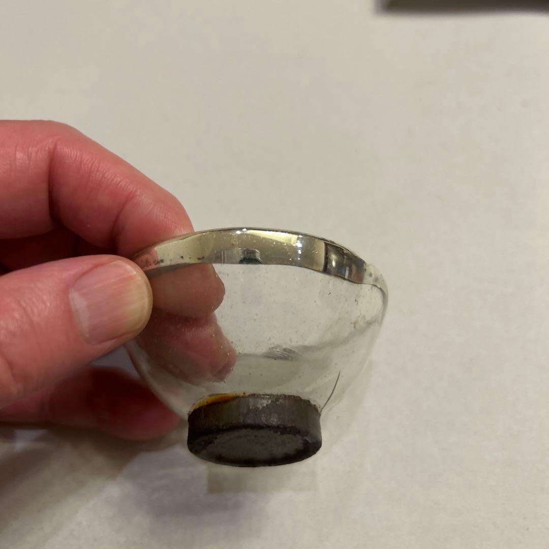 【値引き】大正ガラス　盃　お猪口　吹きガラス　気泡ガラス　クリアガラス　蔵出し