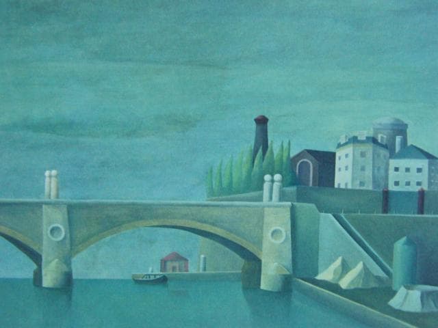 小杉小二郎、イブリィーの陸橋、希少な画集より、新品高級額・額装付