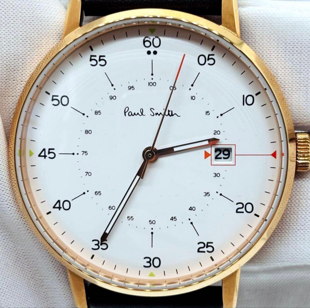 【美品】Paul Smith 1007 腕時計 ホワイト ブラック ポールスミス