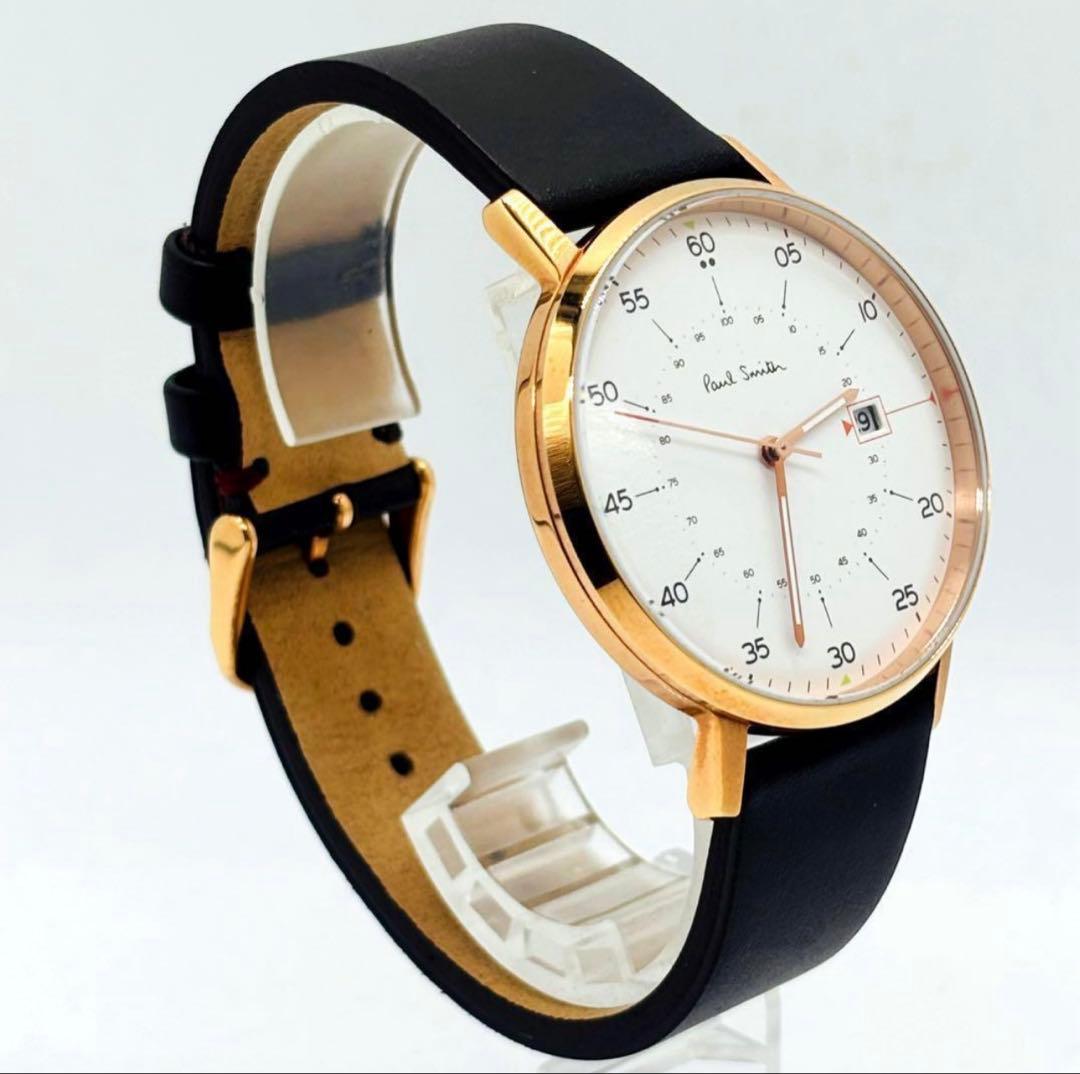 【美品】Paul Smith 1007 腕時計 ホワイト ブラック ポールスミス