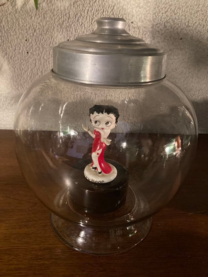 昭和レトロ　(美品)駄菓子屋さんガラス地球瓶　菓子瓶　高さ27センチ位