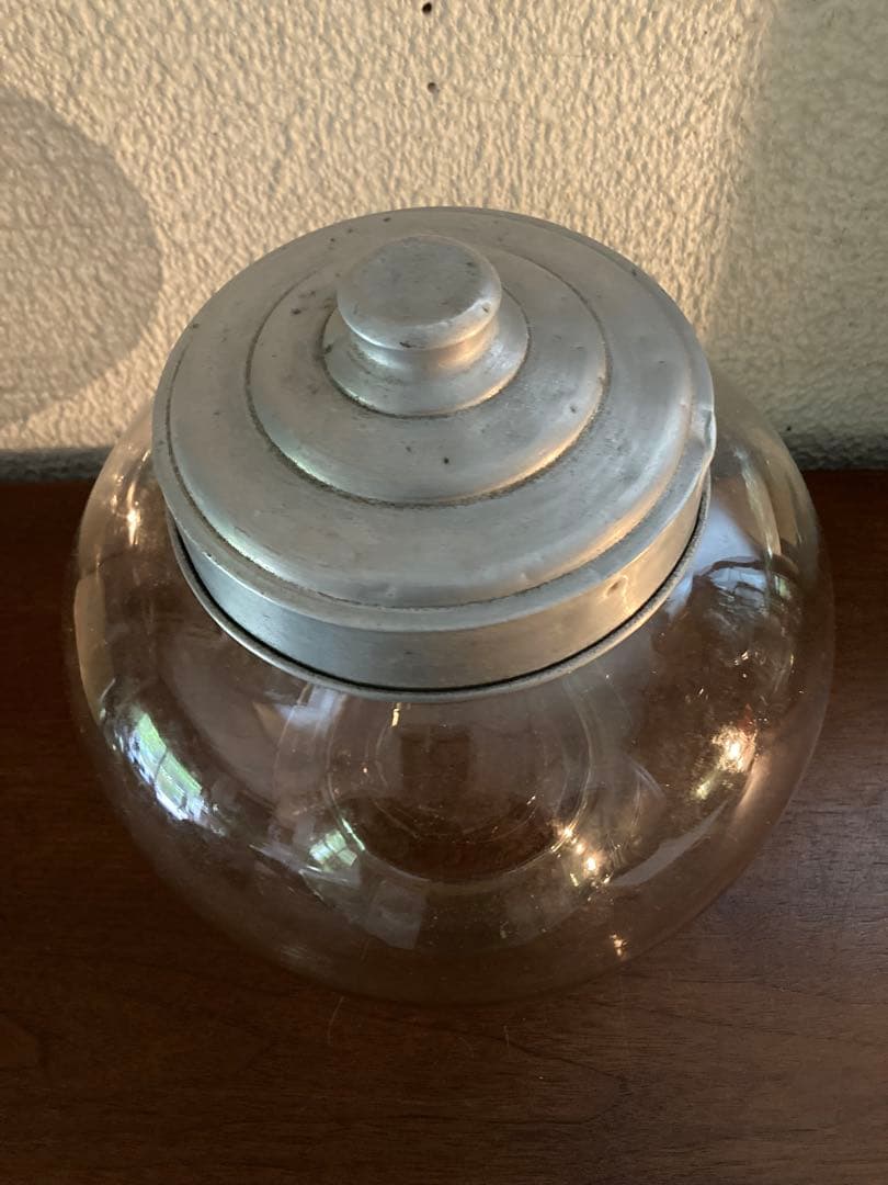 昭和レトロ　(美品)駄菓子屋さんガラス地球瓶　菓子瓶　高さ27センチ位